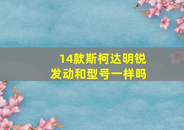 14款斯柯达明锐发动和型号一样吗