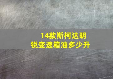 14款斯柯达明锐变速箱油多少升