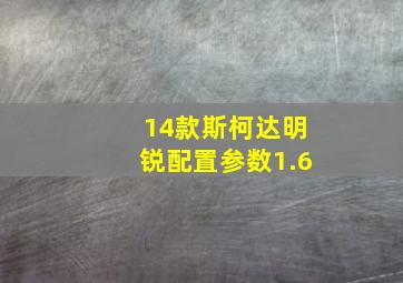 14款斯柯达明锐配置参数1.6