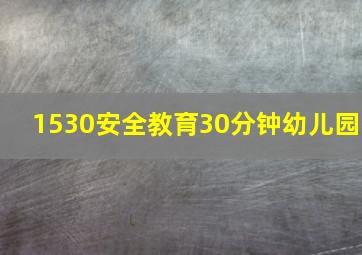 1530安全教育30分钟幼儿园