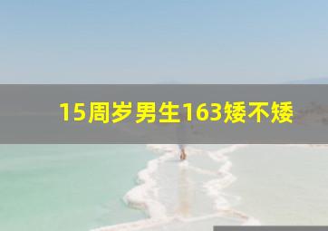 15周岁男生163矮不矮