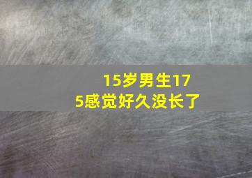 15岁男生175感觉好久没长了