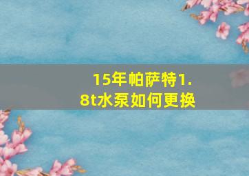 15年帕萨特1.8t水泵如何更换