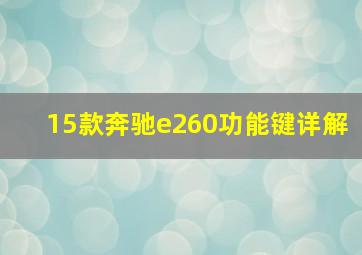 15款奔驰e260功能键详解