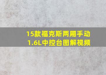 15款福克斯两厢手动1.6L中控台图解视频