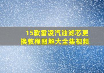 15款雷凌汽油滤芯更换教程图解大全集视频