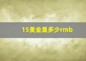 15美金是多少rmb