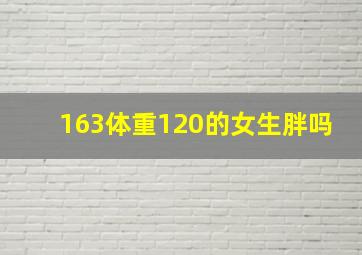 163体重120的女生胖吗