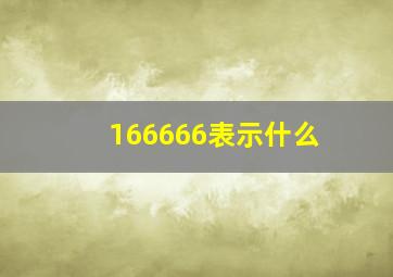 166666表示什么