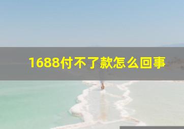 1688付不了款怎么回事