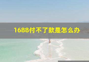 1688付不了款是怎么办