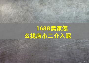 1688卖家怎么找店小二介入呢