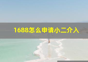 1688怎么申请小二介入