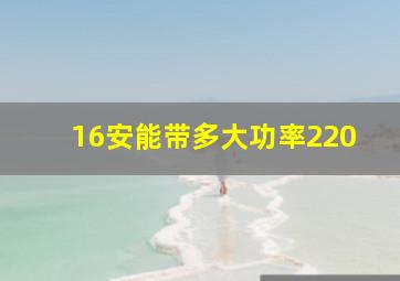 16安能带多大功率220