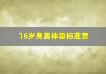 16岁身高体重标准表