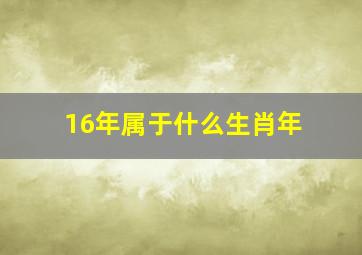 16年属于什么生肖年