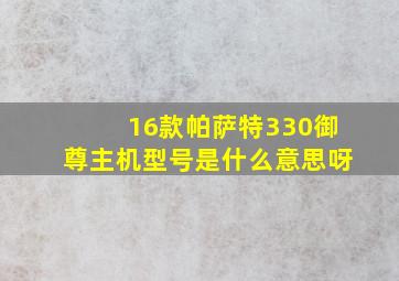 16款帕萨特330御尊主机型号是什么意思呀