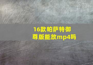 16款帕萨特御尊版能放mp4吗