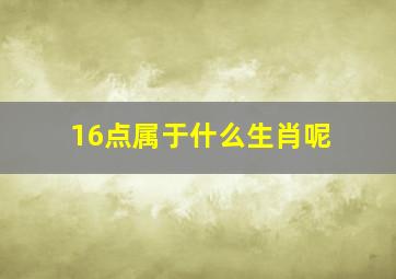 16点属于什么生肖呢