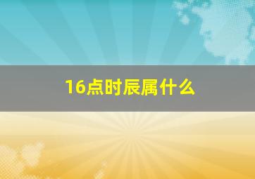 16点时辰属什么