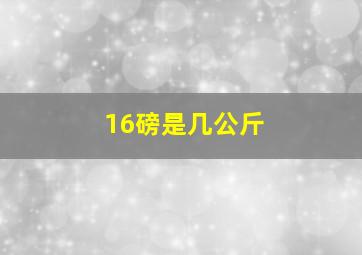 16磅是几公斤