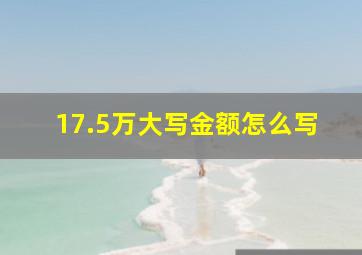 17.5万大写金额怎么写