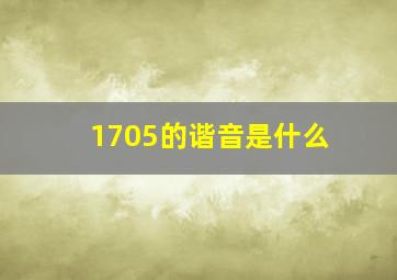 1705的谐音是什么