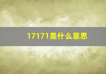 17171是什么意思