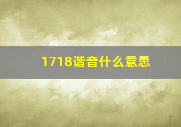 1718谐音什么意思