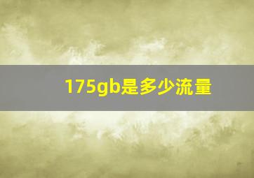 175gb是多少流量