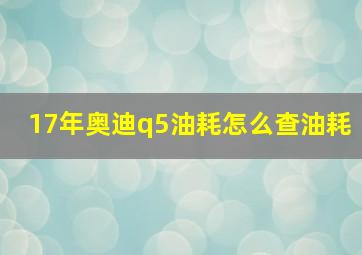 17年奥迪q5油耗怎么查油耗