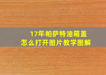 17年帕萨特油箱盖怎么打开图片教学图解