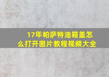 17年帕萨特油箱盖怎么打开图片教程视频大全