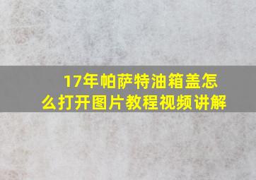 17年帕萨特油箱盖怎么打开图片教程视频讲解