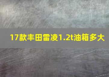 17款丰田雷凌1.2t油箱多大