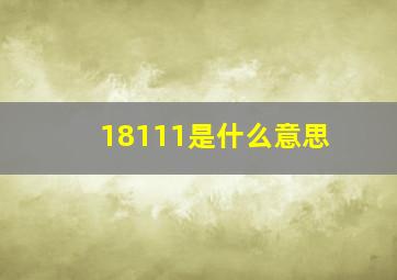 18111是什么意思