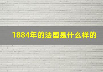 1884年的法国是什么样的