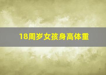 18周岁女孩身高体重