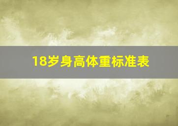 18岁身高体重标准表