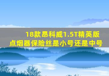 18款昂科威1.5T精英版点烟器保险丝是小号还是中号