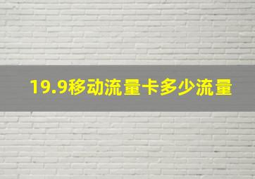 19.9移动流量卡多少流量