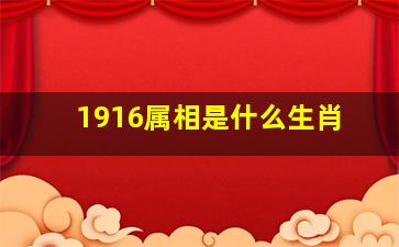 1916属相是什么生肖