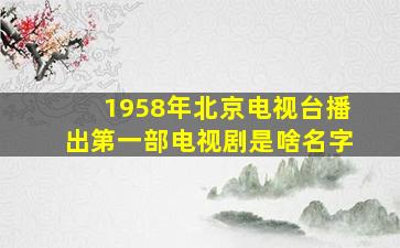 1958年北京电视台播出第一部电视剧是啥名字