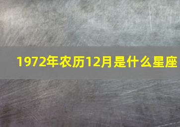 1972年农历12月是什么星座