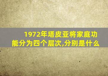 1972年塔皮亚将家庭功能分为四个层次,分别是什么