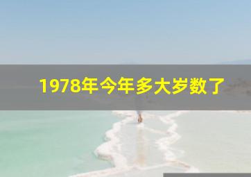 1978年今年多大岁数了