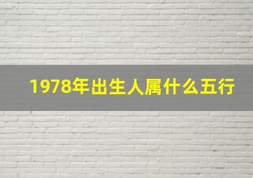 1978年出生人属什么五行