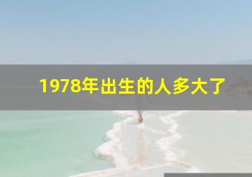 1978年出生的人多大了