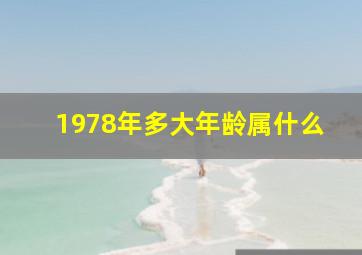 1978年多大年龄属什么