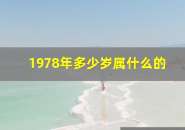 1978年多少岁属什么的